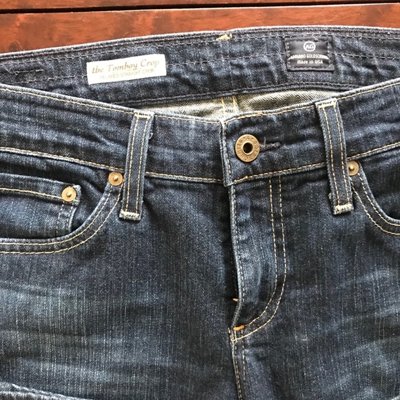 AG The tomboy crop EUC dark blue jeans - Picture 3 of 5